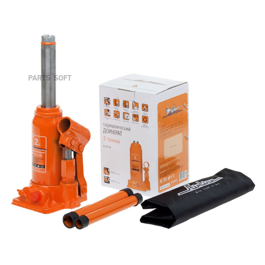 Домкрат бутылочный 2 т AIRLINE 165 - 315 мм в сумке - AIRLINE None None